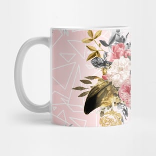 Romantic vintage roses and geometric design Mug